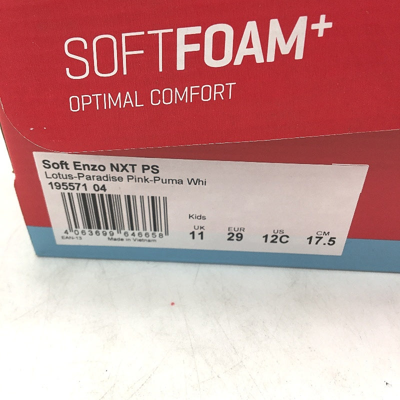 Puma Soft Enzo NXT PS Lotus Paradise Pink Sneakers KIDS Size US 12 EU 29 NEW