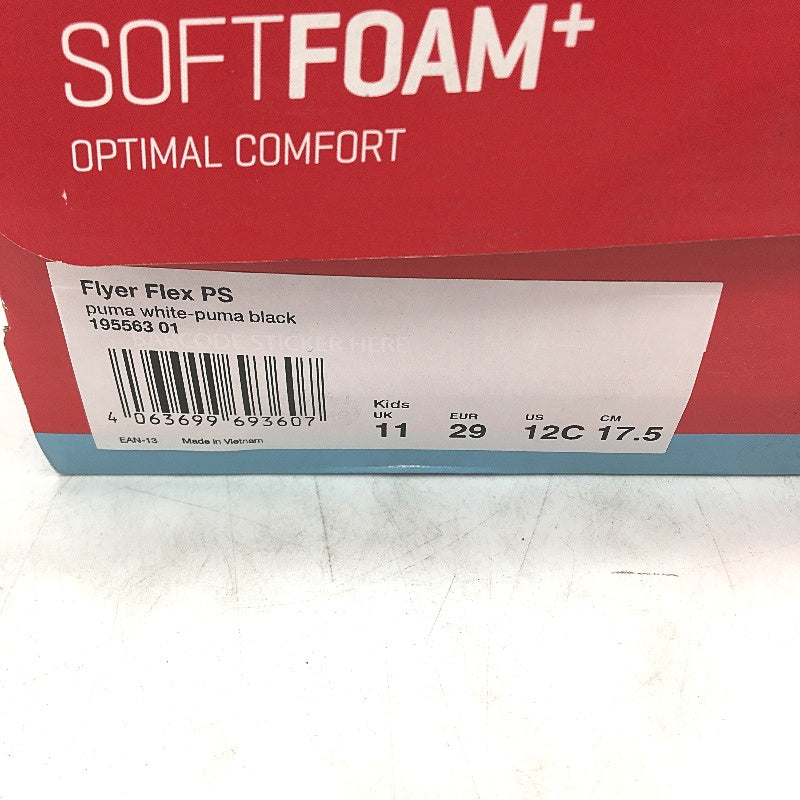 Puma Soft Enzo NXT PS Black & White Accent Sneakers KIDS Size US 12 EU 29 NEW