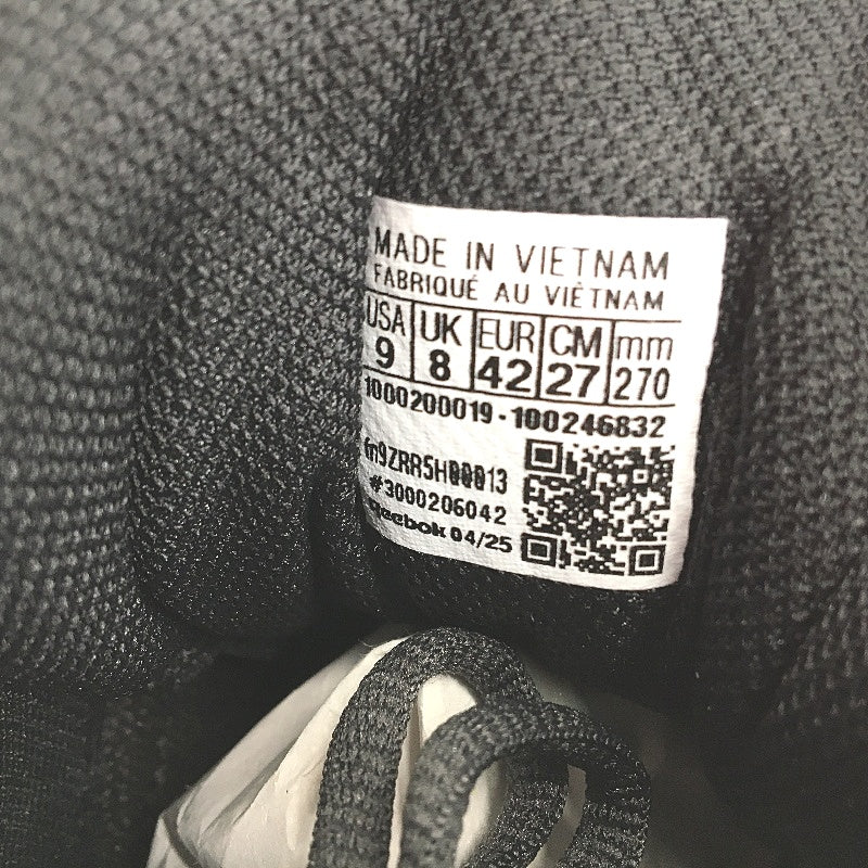 Reebok Press Black Fabric Basketball Sneakers Unisex US M9 W 10.5 EU 42 NEW