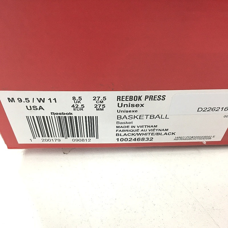 Reebok Press White Fabric Basketball Sneakers Unisex US M12.5 W14 EU 46 NEW