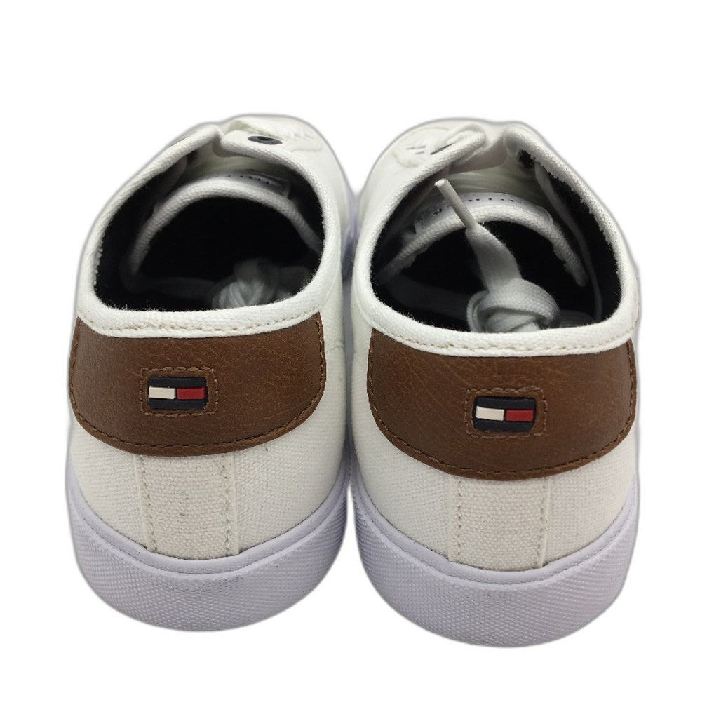 Tommy Hilfiger White Canvas TM Pandora Sneaker LaceUp Trainers Mens US8 EU41 NEW