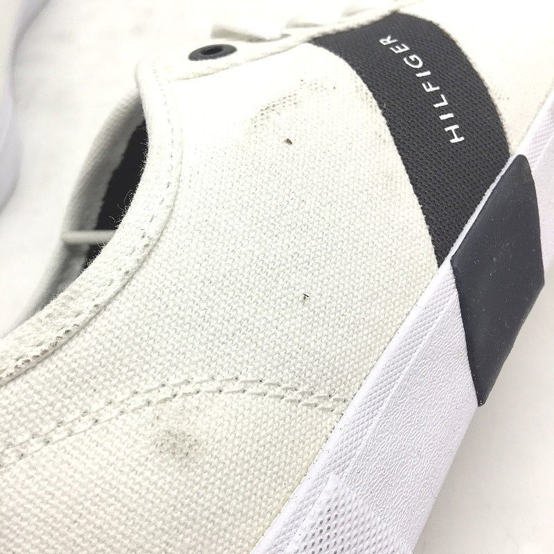 Tommy Hilfiger White Canvas TM Pandora Sneaker LaceUp Trainers Mens US8 EU41 NEW