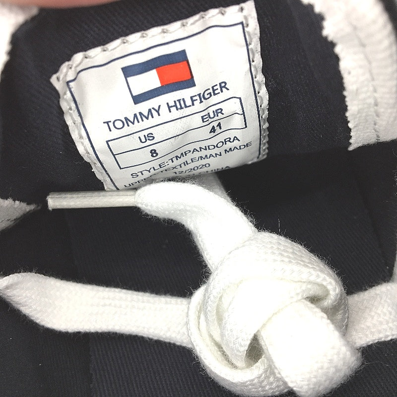 Tommy Hilfiger White Canvas TM Pandora Sneaker LaceUp Trainers Mens US8 EU41 NEW