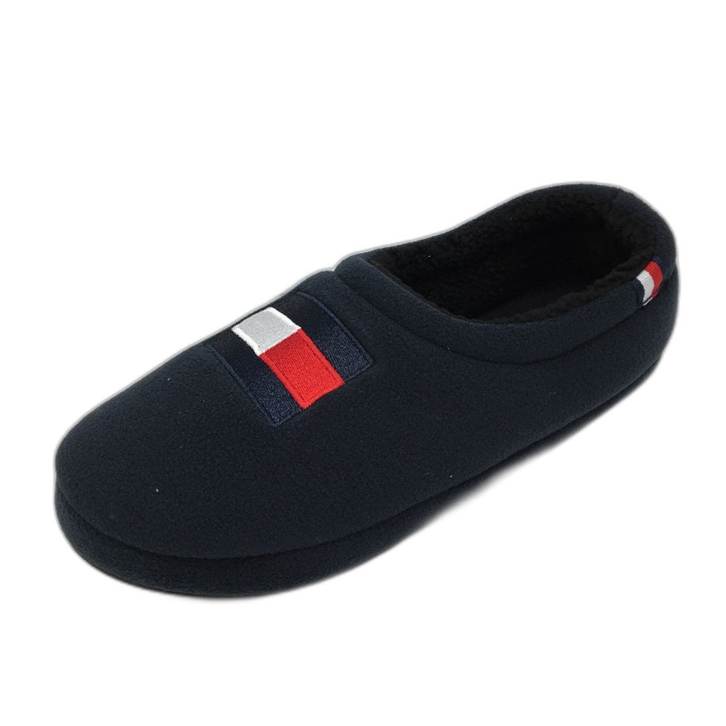 Tommy Hilfiger Navy Blue Yann Soft Fleece Fabric Slippers Mens Large 27-29cm NEW