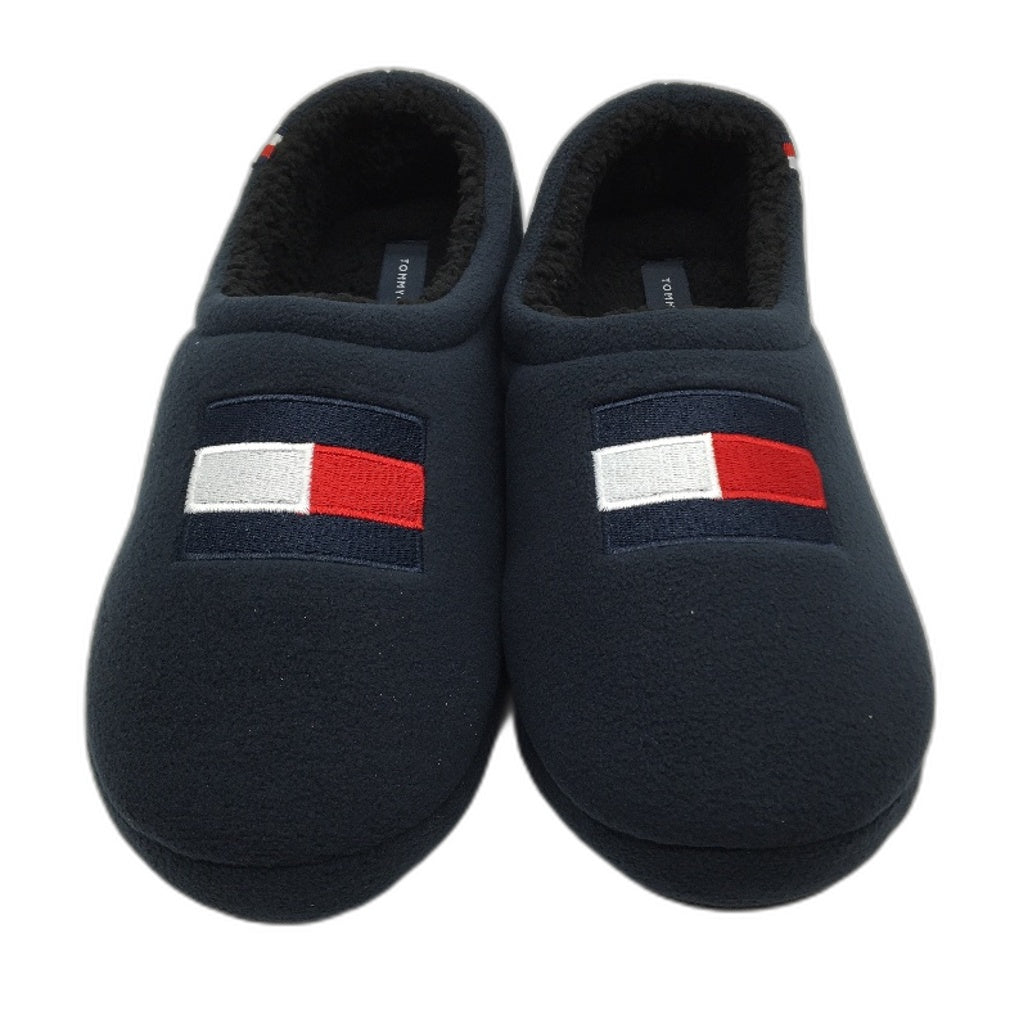 Tommy Hilfiger Navy Blue Yann Soft Fleece Fabric Slippers Mens Large 27-29cm NEW