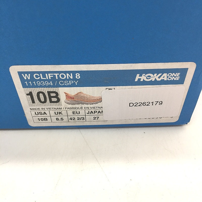 Hoka One One Peach Orange Clifton 8 Running Sneakers Ladies Size US 10B EU42 NEW