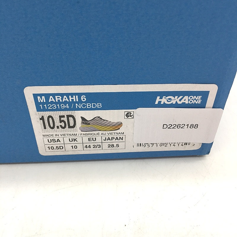 Hoka One One Arahi 6 Mesh White & Neon Orange Sneakers Mens US 10.5D EU44 NEW