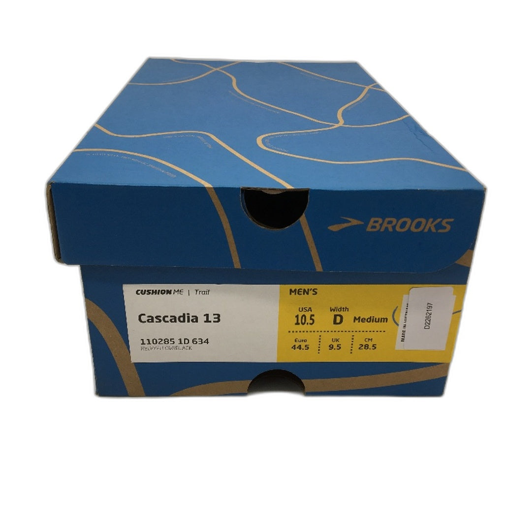 Brooks Cascadia 13 Red Maroon Trail Running Sneakers Mens US 10.5D EU 44.5 NEW