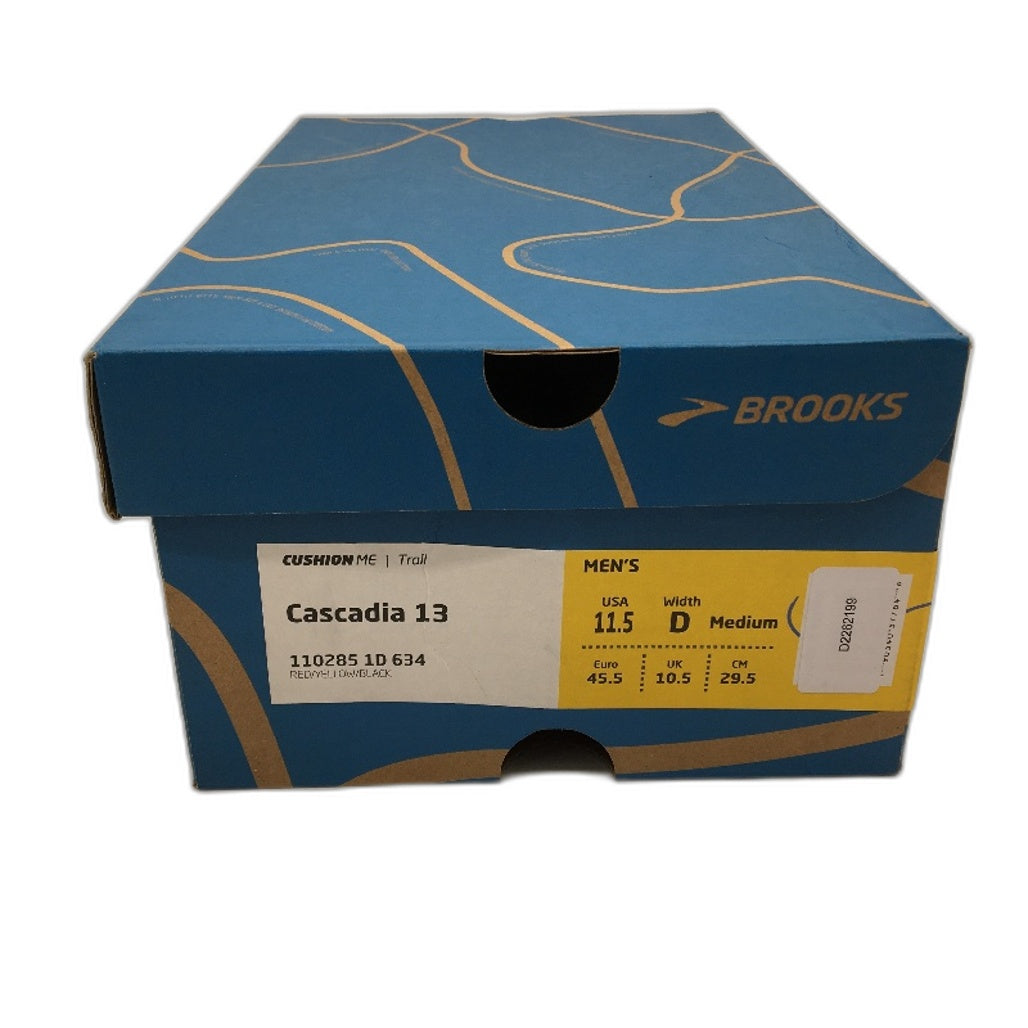 Brooks Cascadia 13 Red & Maroon Trail Running Sneakers Mens US 11.5D EU45.5 NEW