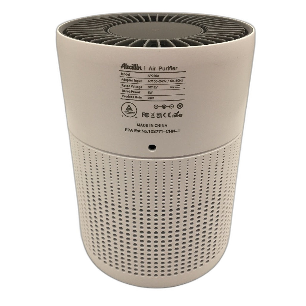Aircillin AP070A Home Air Purifier With HEPA Filter Removes 99.99% Particles NEW