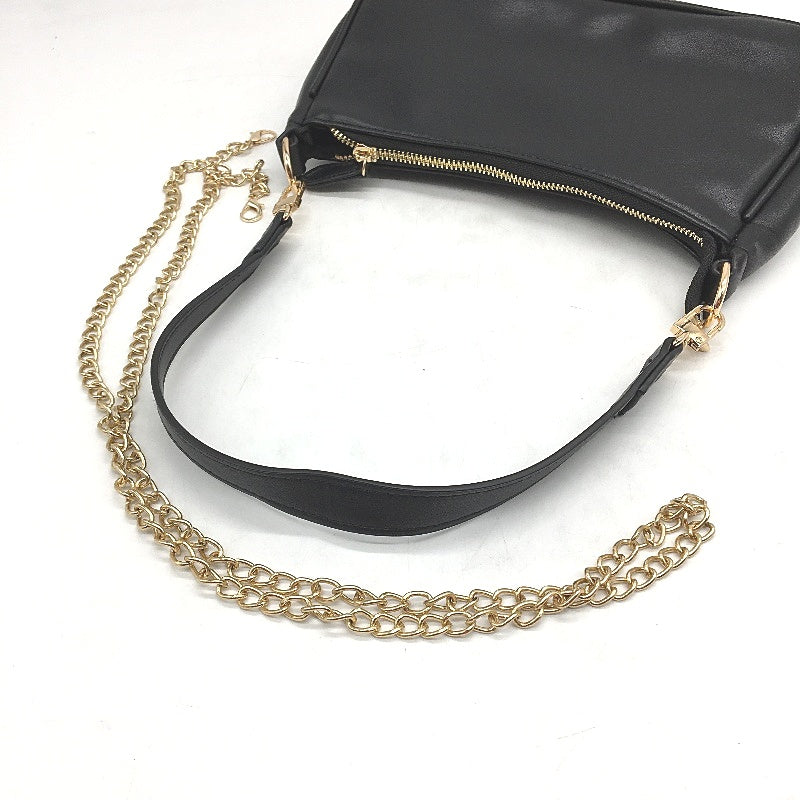 Small Shoulder Crossbody Bag Y2K Style Handbag Faux Leather With Chain Strap NEW