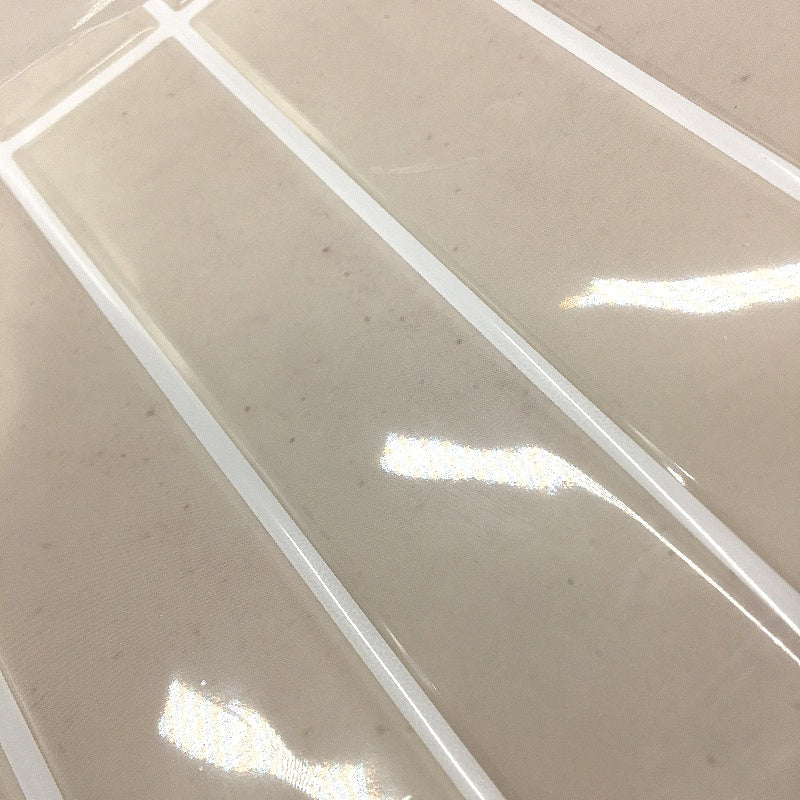 Commomy Decor 10 Pack 3D PVC Peel And Stick Wll Tiles Warm Grey Stripes NEW