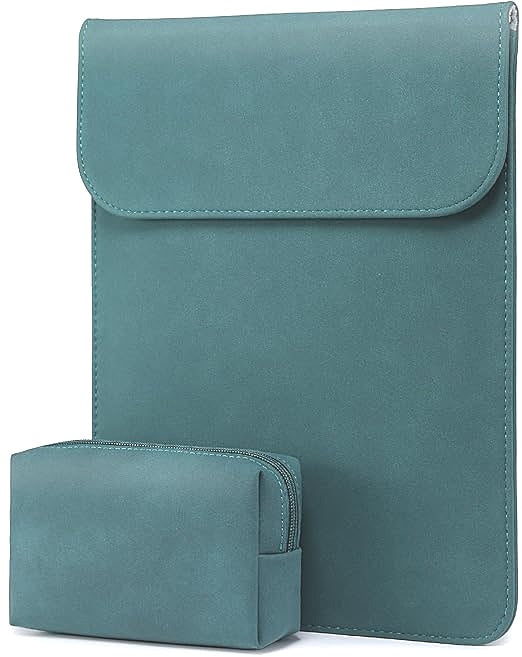 HYZUO 13 Inch Laptop Sleeve Macbook PC Case With Accessory Pouch Deep Teal NEW