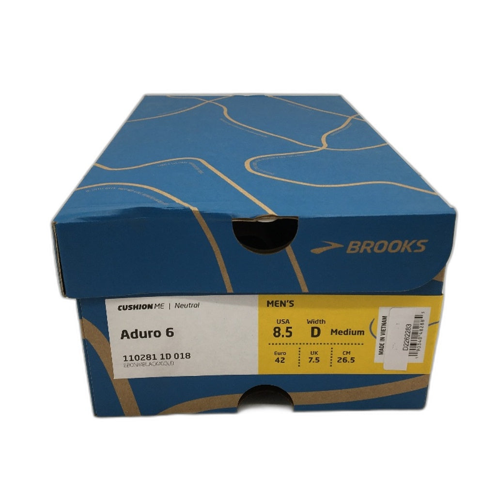 Brooks Aduro 6 Charcoal Grey & Gold Running Sneaker Shoes Mens US 8.5D EU42 NEW