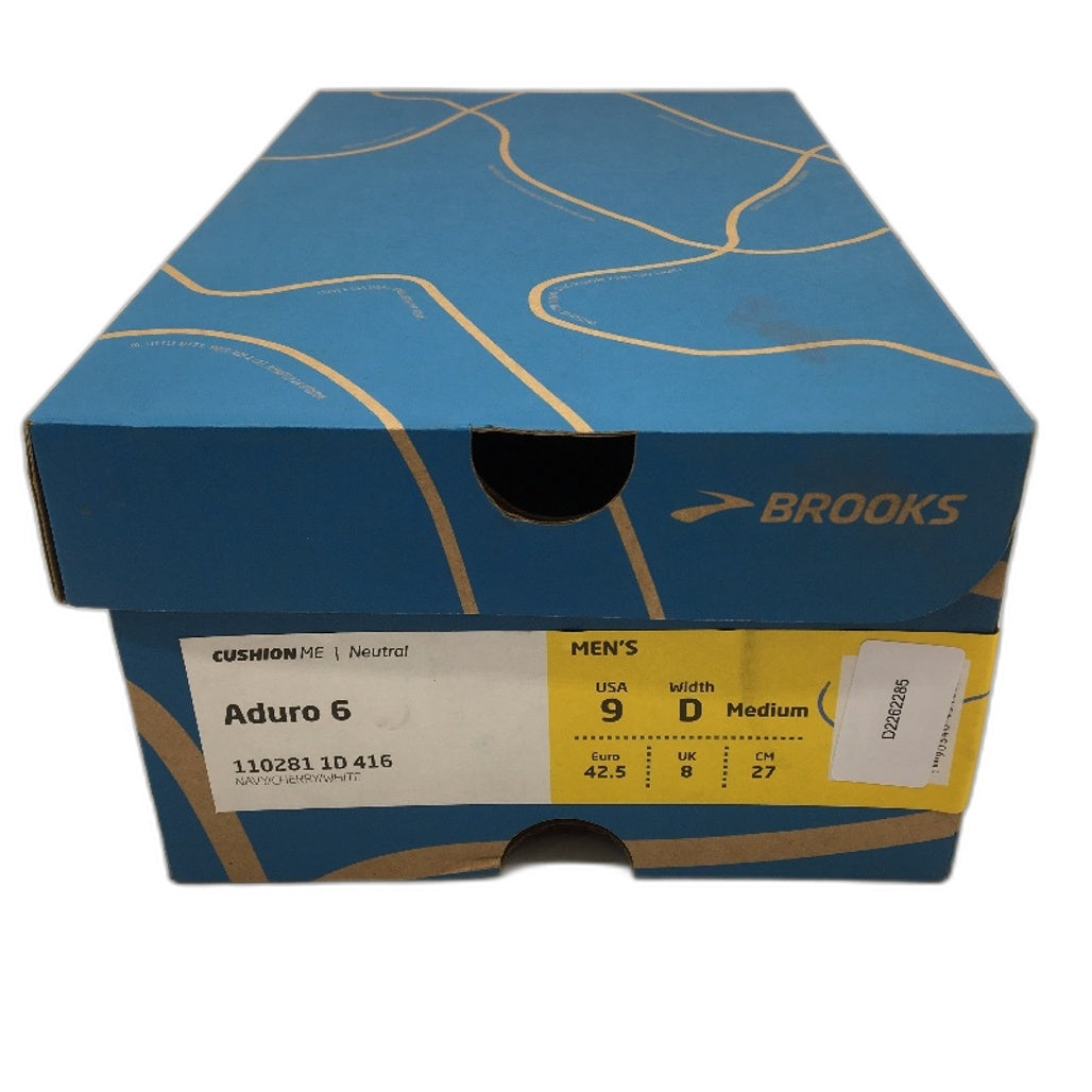 Brooks Aduro 6 Navy Blue & Cherry Running Sneaker Shoes Mens US 9D EU 42.5 NEW