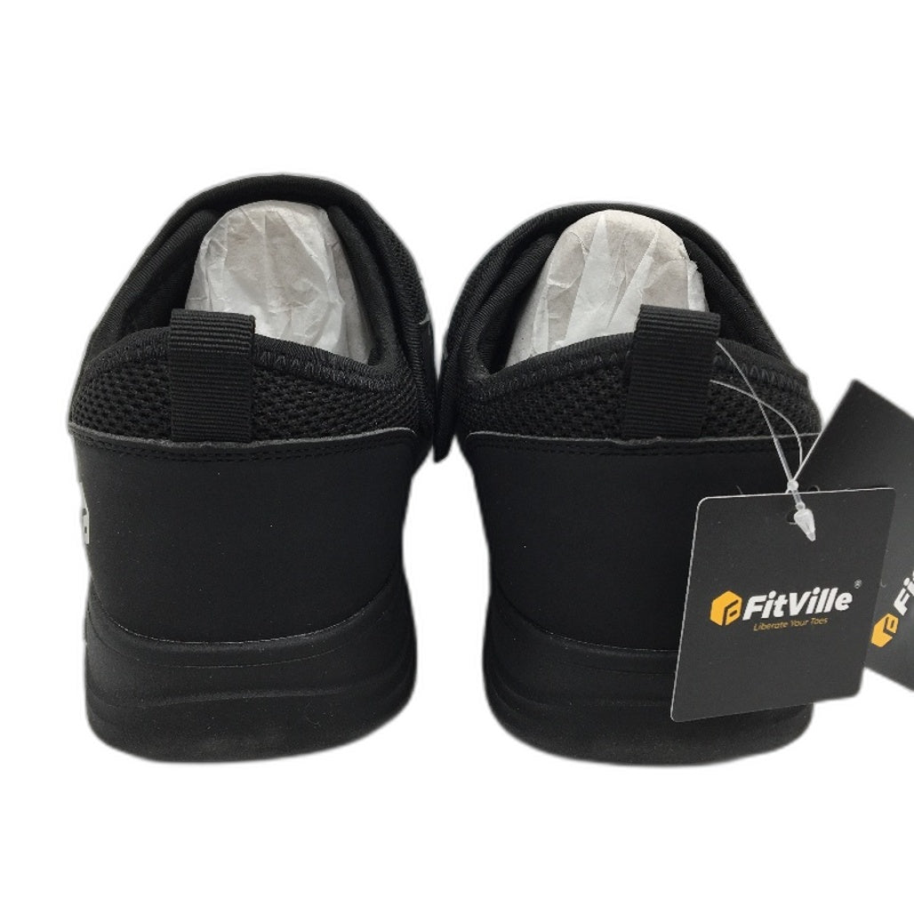 FitVille Black Easytop Wings Diabetic Lightweight Shoes Ladies US 9W EU 39.5 NEW