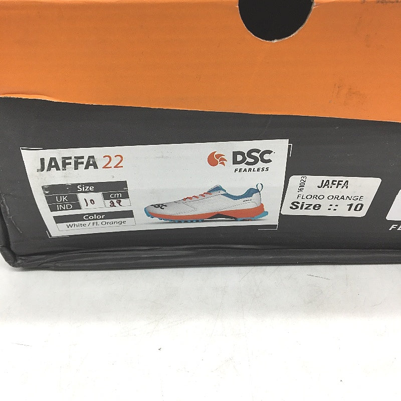 DSC Fearless Jaffa 22 White Teal Orange Cricket Sports Shoes Mens UK 10 US11 NEW