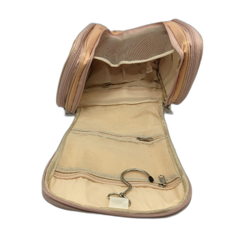 BOACAY Large Peach Multi Compartment Hanging Travel Toiletry Shower Bag NEW