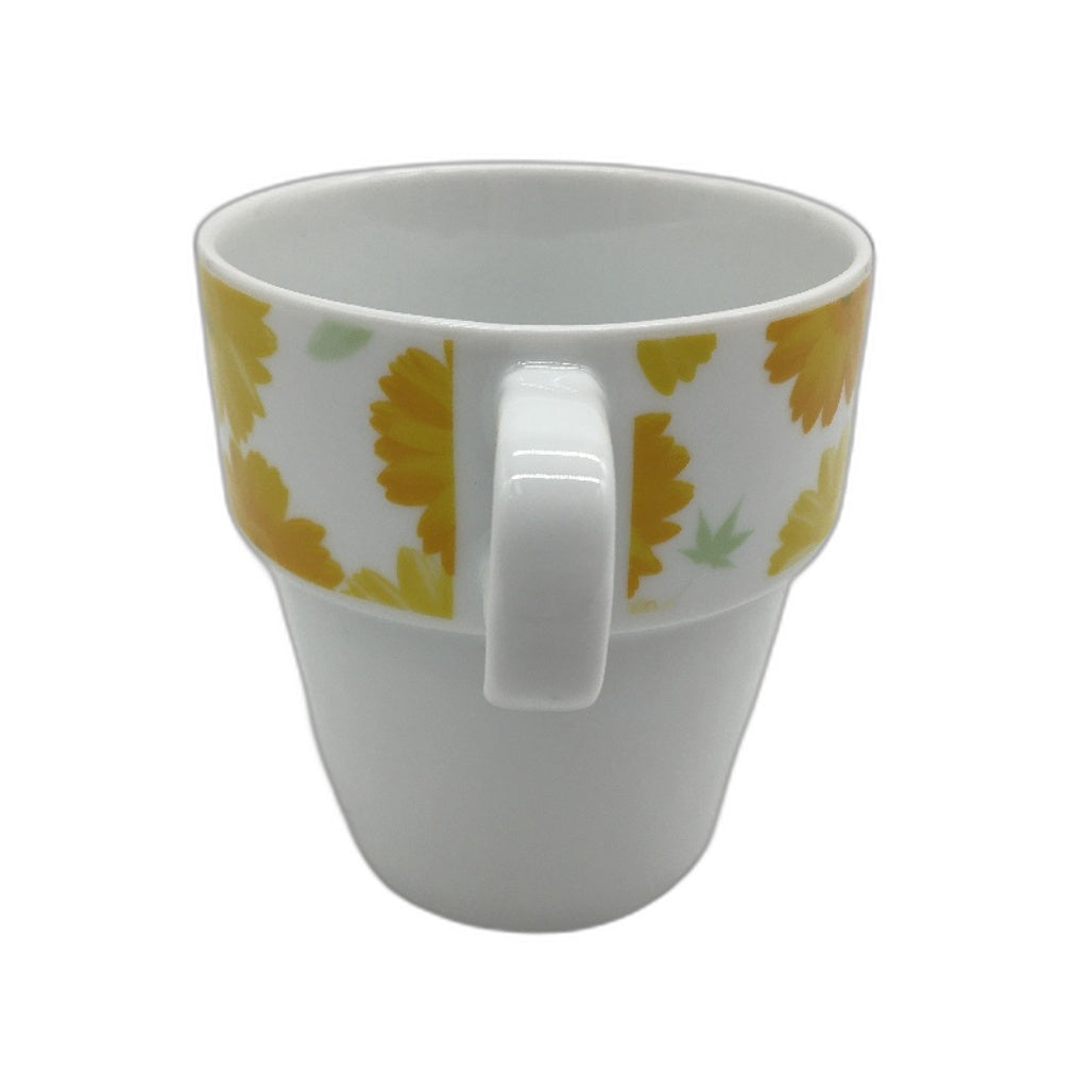 VINTAGE NEW Readers Digest Yellow Chrysanthemum Ceramic Mug In Box