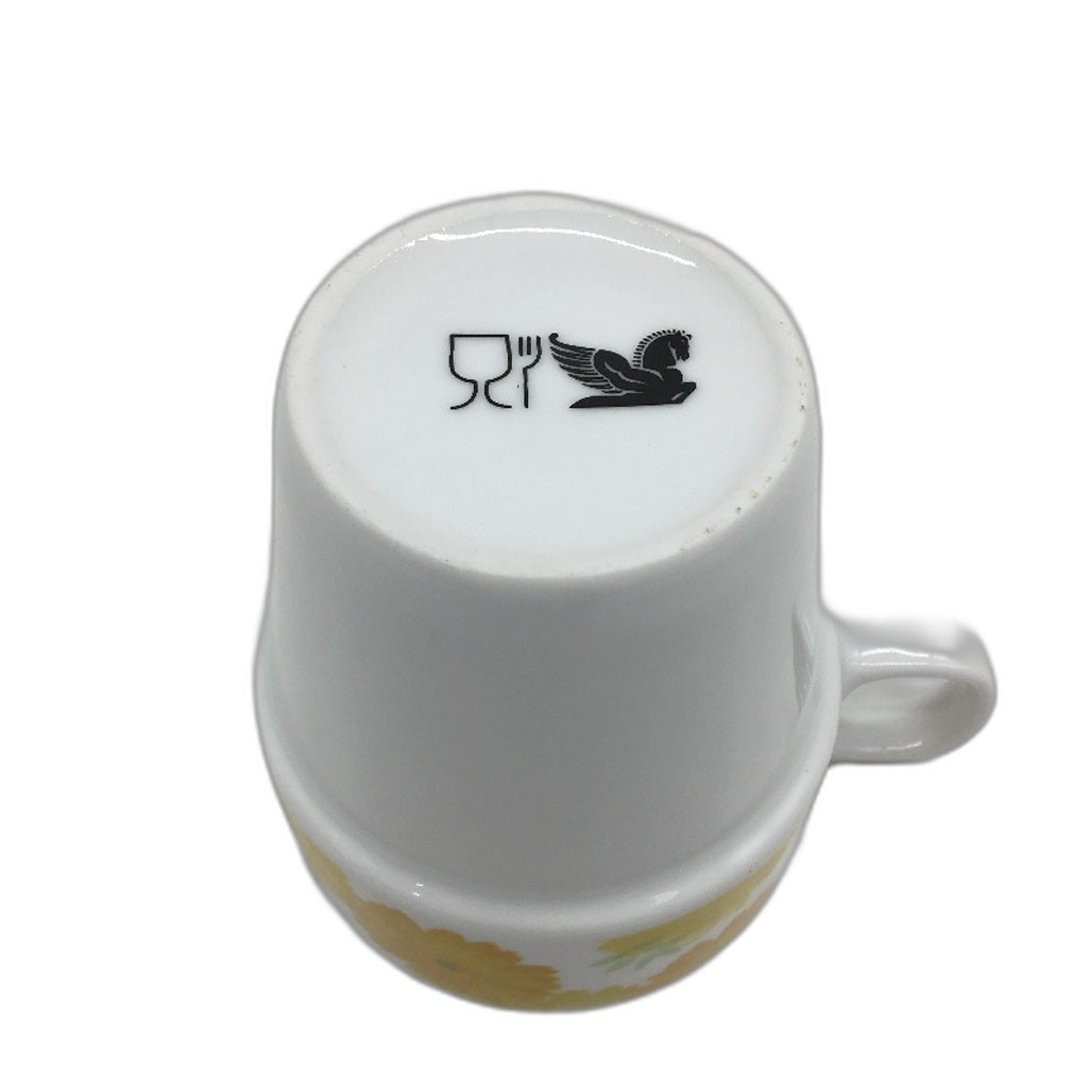 VINTAGE NEW Readers Digest Yellow Chrysanthemum Ceramic Mug In Box