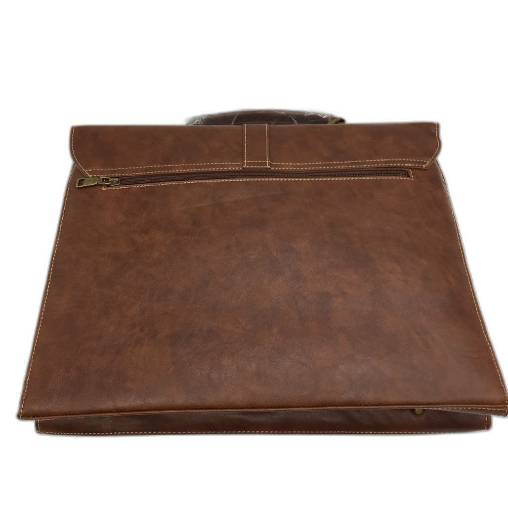 Lubardy Brown PU Leather Waterproof Computer Laptop Messenger Bag Satchel NEW