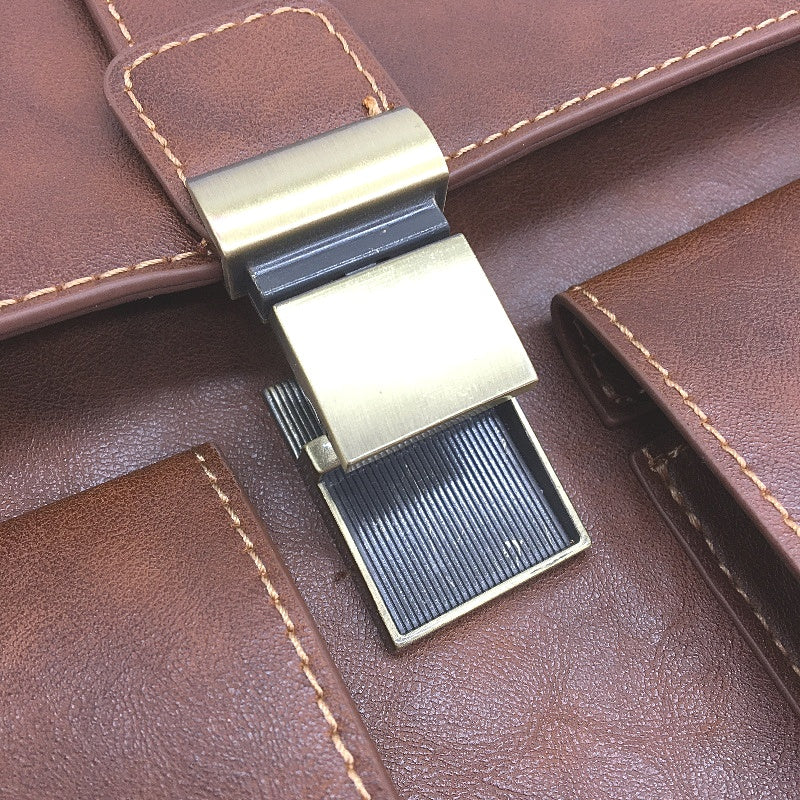 Lubardy Brown PU Leather Waterproof Computer Laptop Messenger Bag Satchel NEW