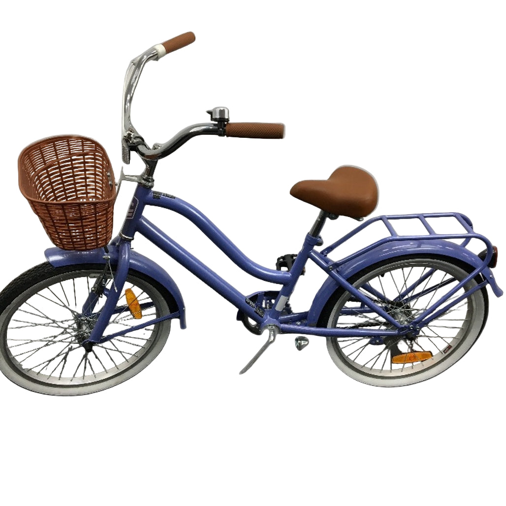 Bella Cruiser Bicycle Purple 50cm Single Speed Bike With Basket Ages 8+ DEMO