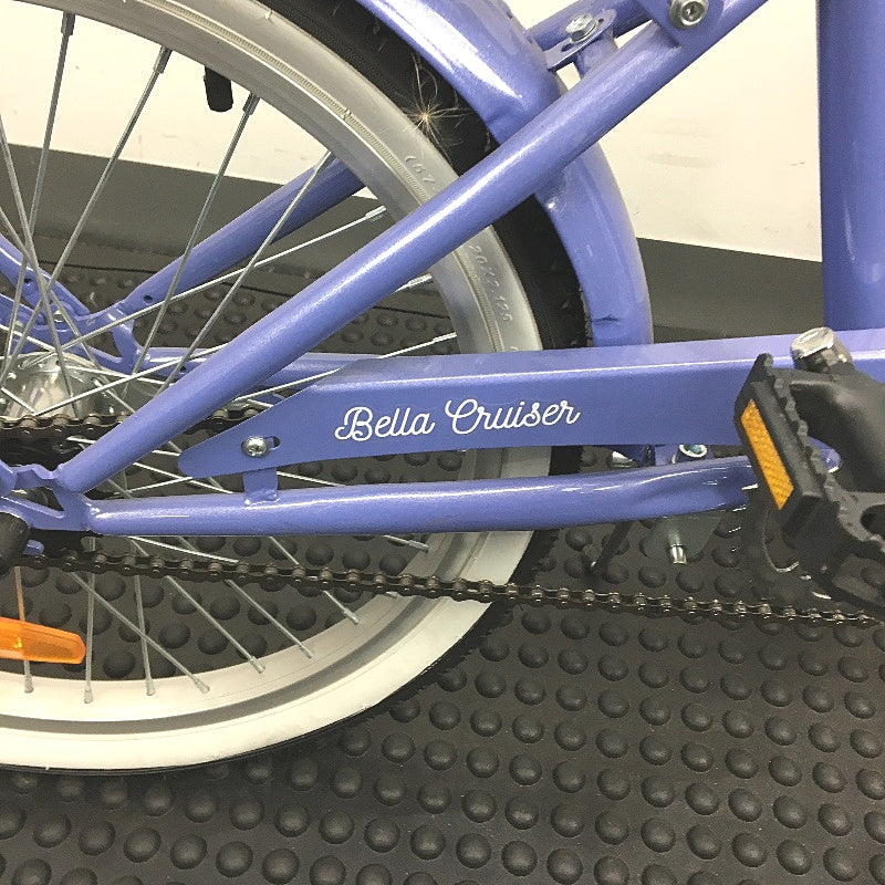 Bella Cruiser Bicycle Purple 50cm Single Speed Bike With Basket Ages 8+ DEMO