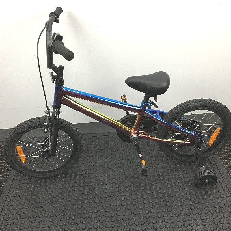 Multicoloured 40cm Oil Slick Bike Chain Guard Removable Training Wheels DEMO