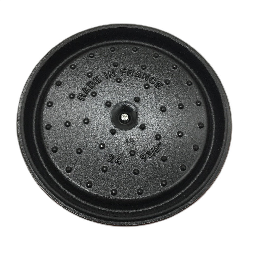 Staub en France Cocotte Ronde 24cm 3,7L Enamelled Cast Iron Self Basting Lid