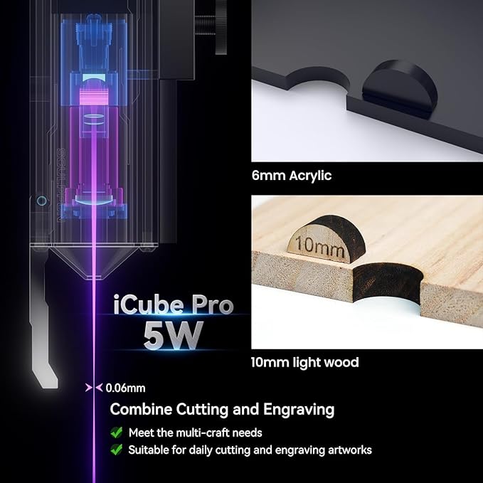 Sculpfun iCube Pro 5W Mini Desktop Laser Engraving Machine High Speed Precision