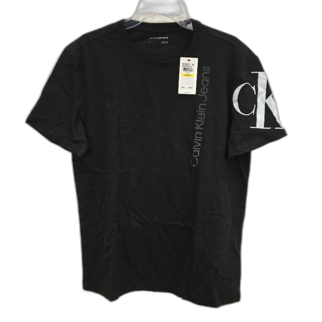 Calvin Klein Jeans Short Sleeve Black Graphic Tee Shirt Mens Size Medium NEW