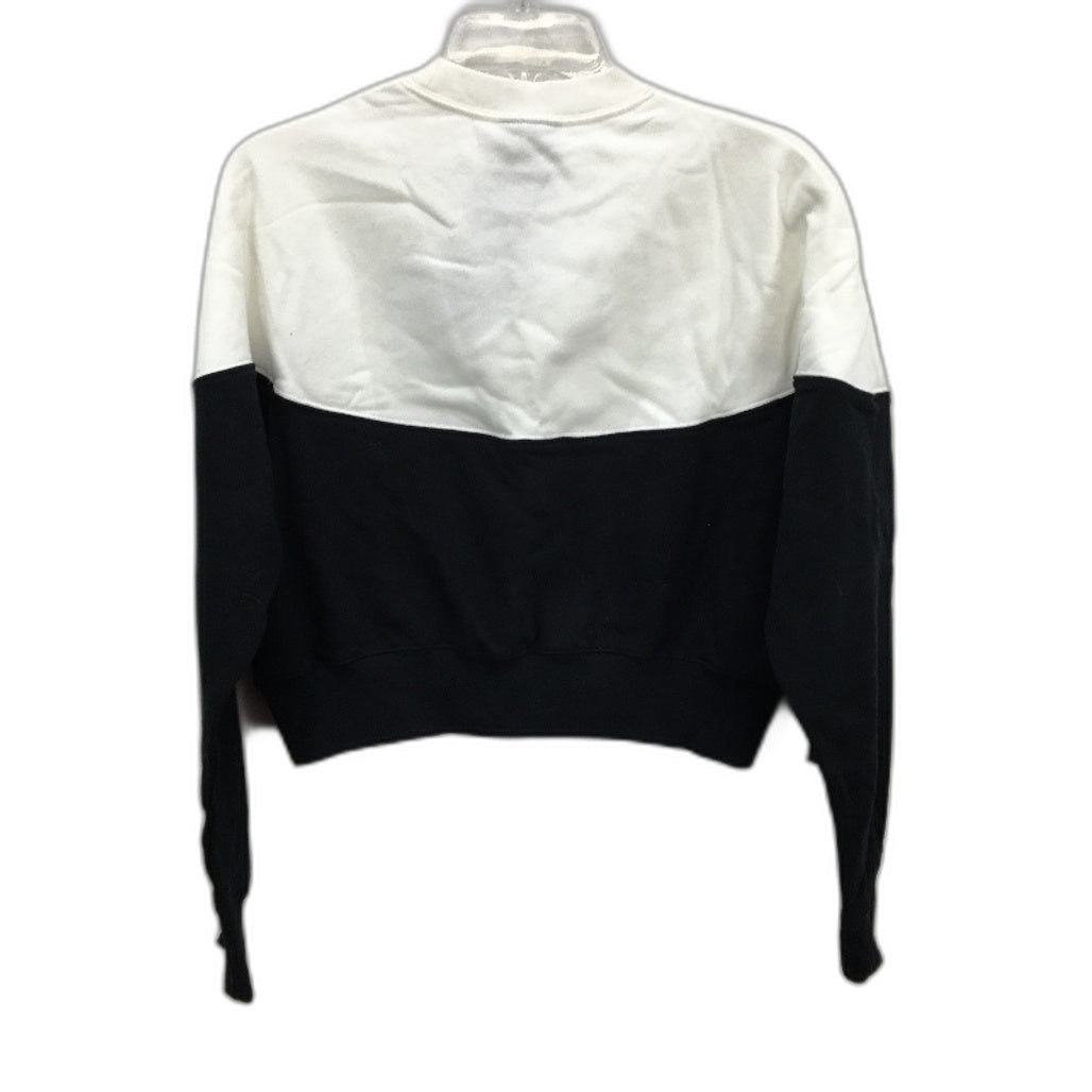 Nike NSW Heritage Crew Cropped Black White Fleece Jumper Ladies Size Medium NEW