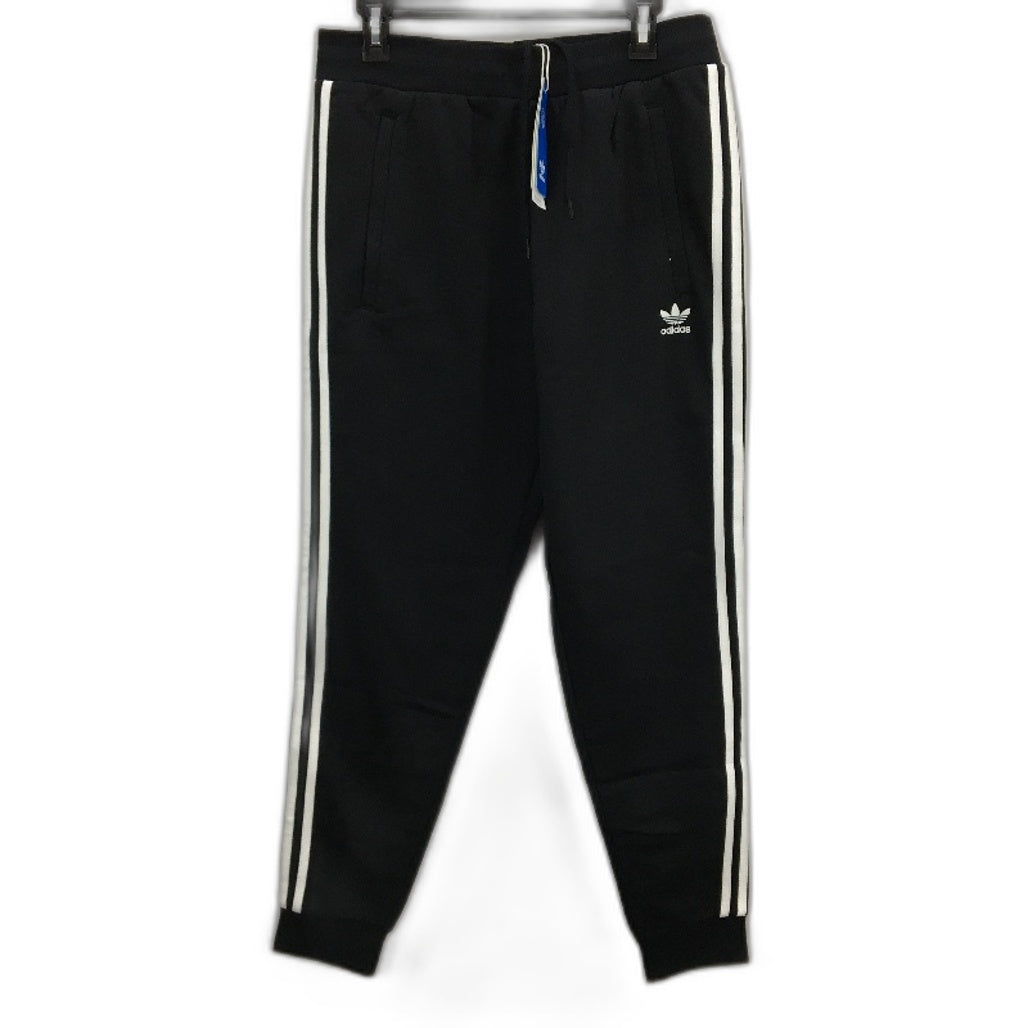 Adidas Originals 3 Stripes Fitted Black Tapered Cuff Pants Mens Size Large NEW