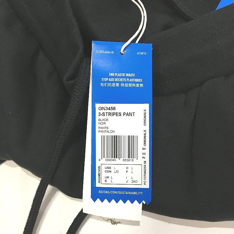 Adidas Originals 3 Stripes Fitted Black Tapered Cuff Pants Mens Size Large NEW
