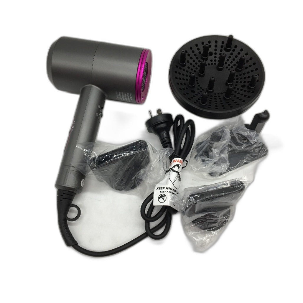Felfri HD02 2 Temp 3 Mode Hair Dryer with 3 Attachments in Grey Pink NEW