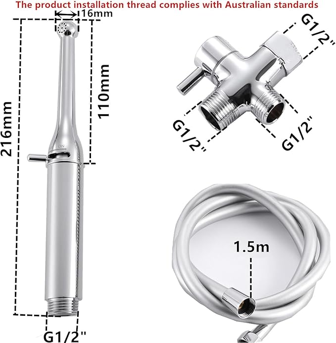 Ozfly Handheld Toilet Spray Gun Chrome Plated Bidet in Silver NEW