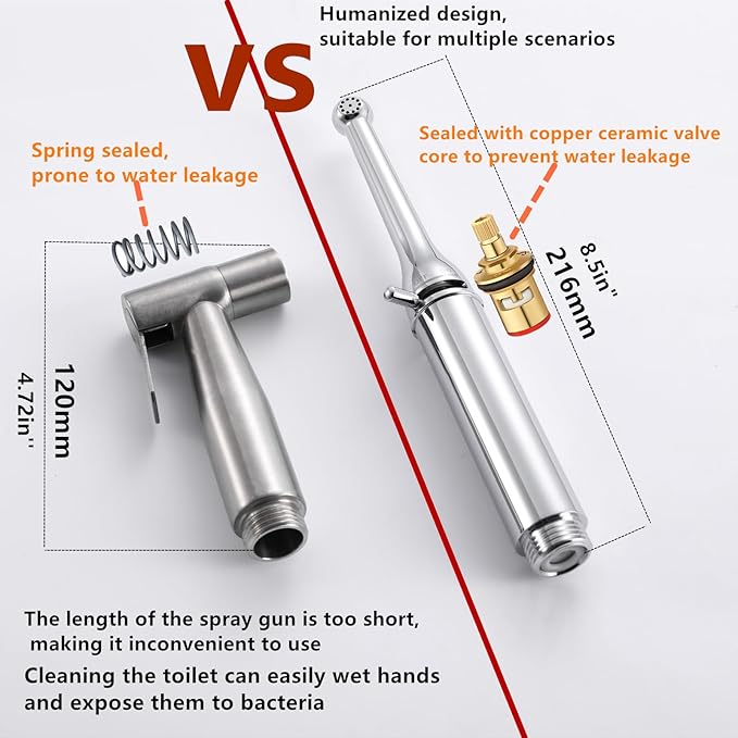 Ozfly Handheld Toilet Spray Gun Chrome Plated Bidet in Silver NEW