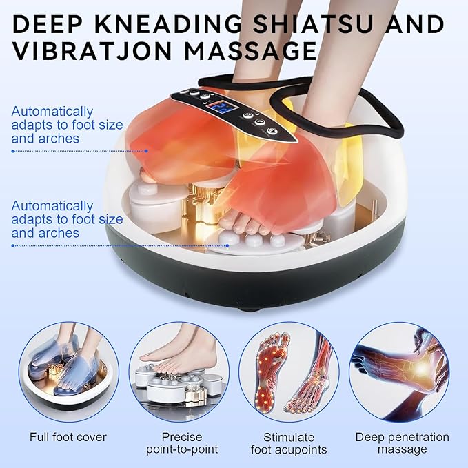 5 Mode 2 Temp Shiatsu 360 Full Wrap Foot Massager with Heat and Timer NEW