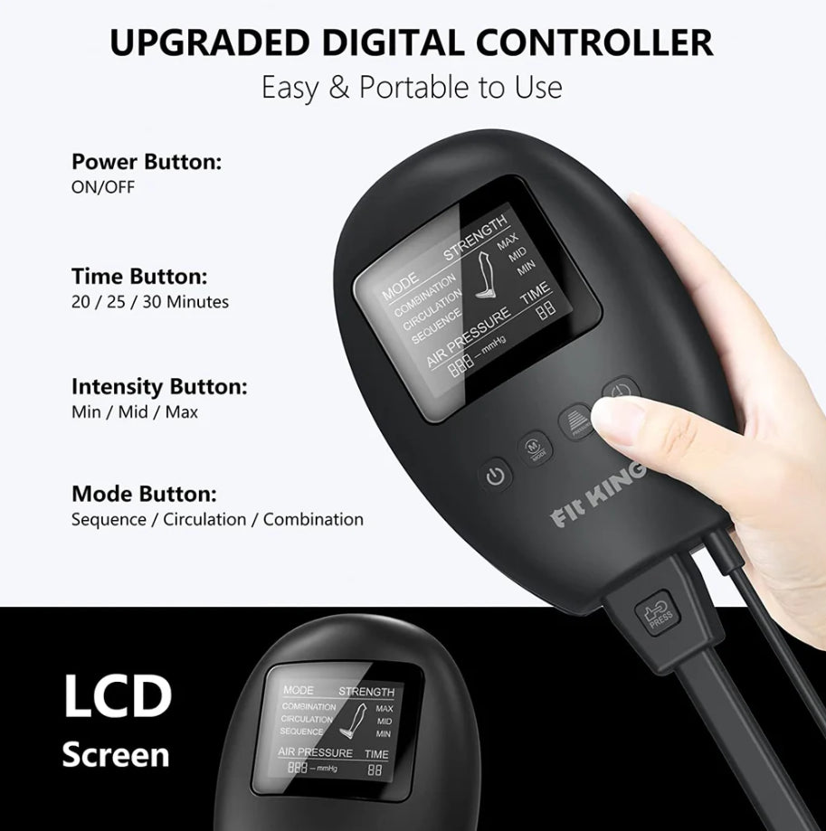 Fit King FT-068A 3 More 9 Intensity Air Compression Leg Therapy Device NEW