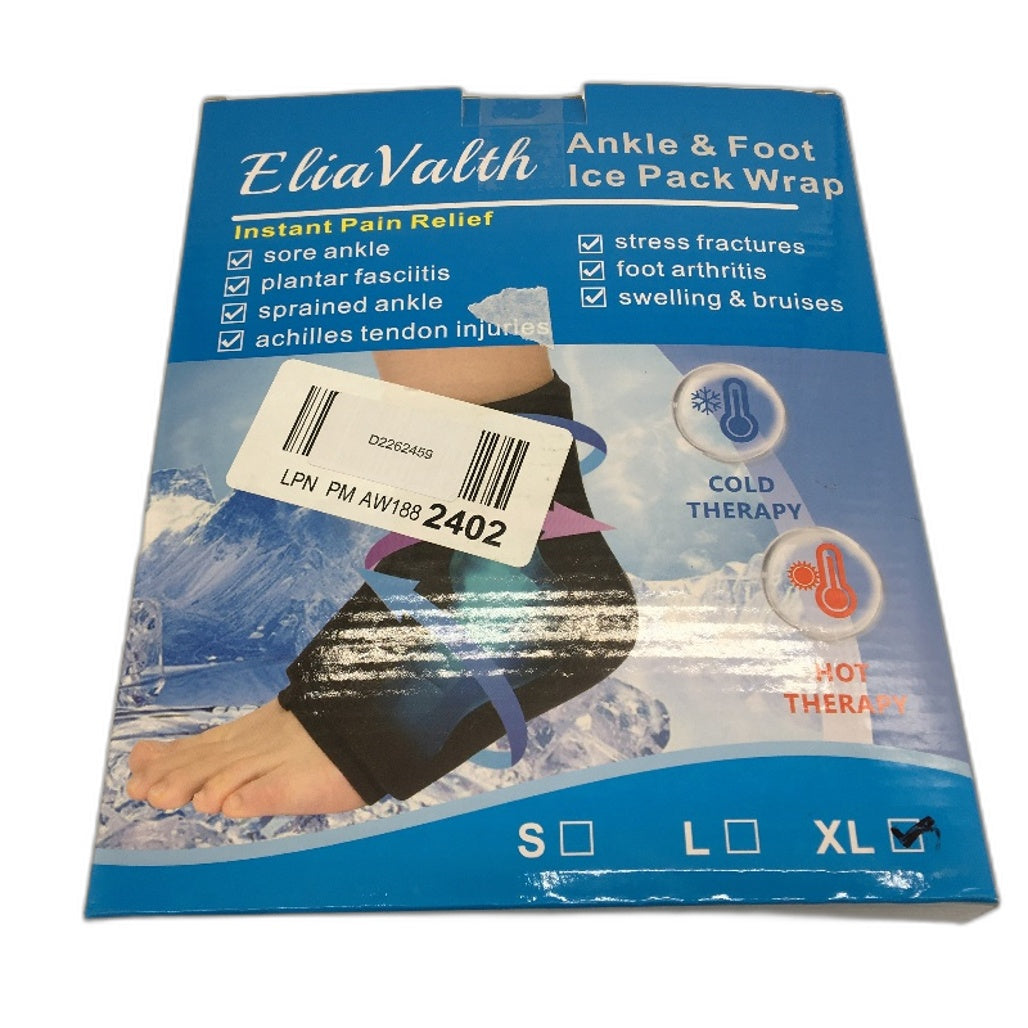EliaValth 2 in 1 Instant Pain Relief Ankle Foot Ice Gel Pack Wrap Size XL NEW