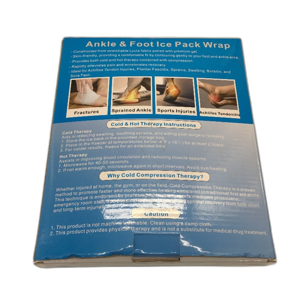 EliaValth 2 in 1 Instant Pain Relief Ankle Foot Ice Gel Pack Wrap Size XL NEW