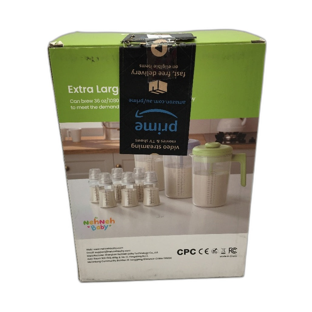 NehNehBaby Chargeable Electric BPA Free Baby Formula Mixing Pitcher in Green NEW