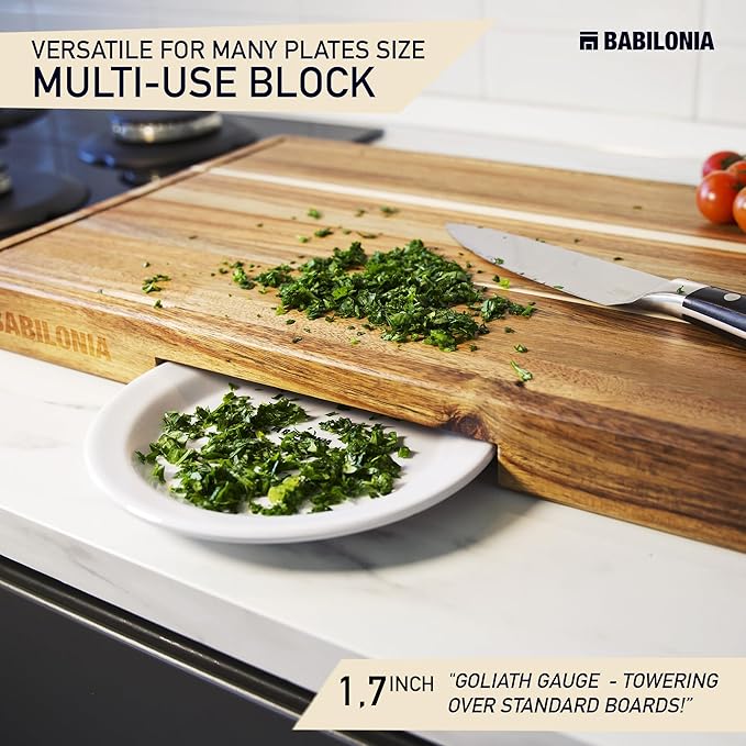 Babilonia 15.7 Inch Extra Thick Heavy Duty Acacia Wooden Chopping Board NEW