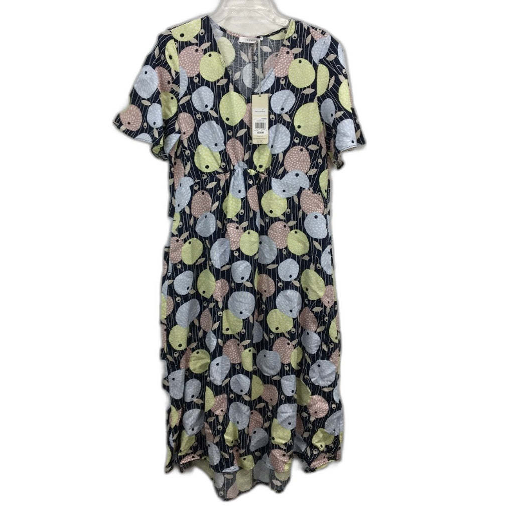 Regatta Myer European Linen Blend Navy Colourful Dress Ladies Size 10 NEW