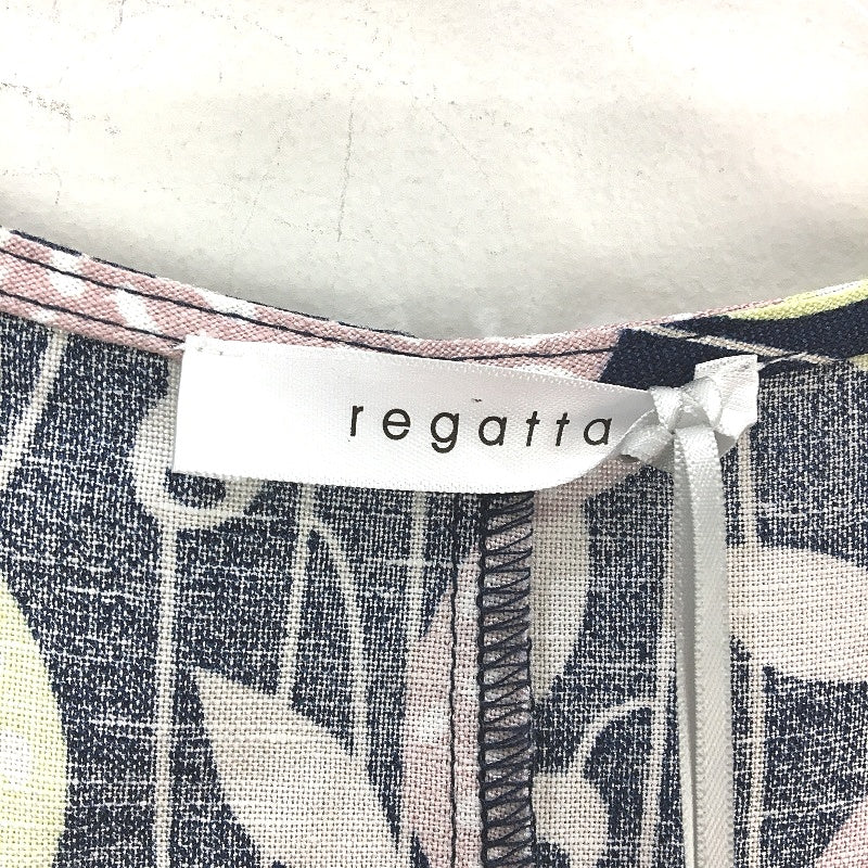 Regatta Myer European Linen Blend Navy Colourful Dress Ladies Size 10 NEW