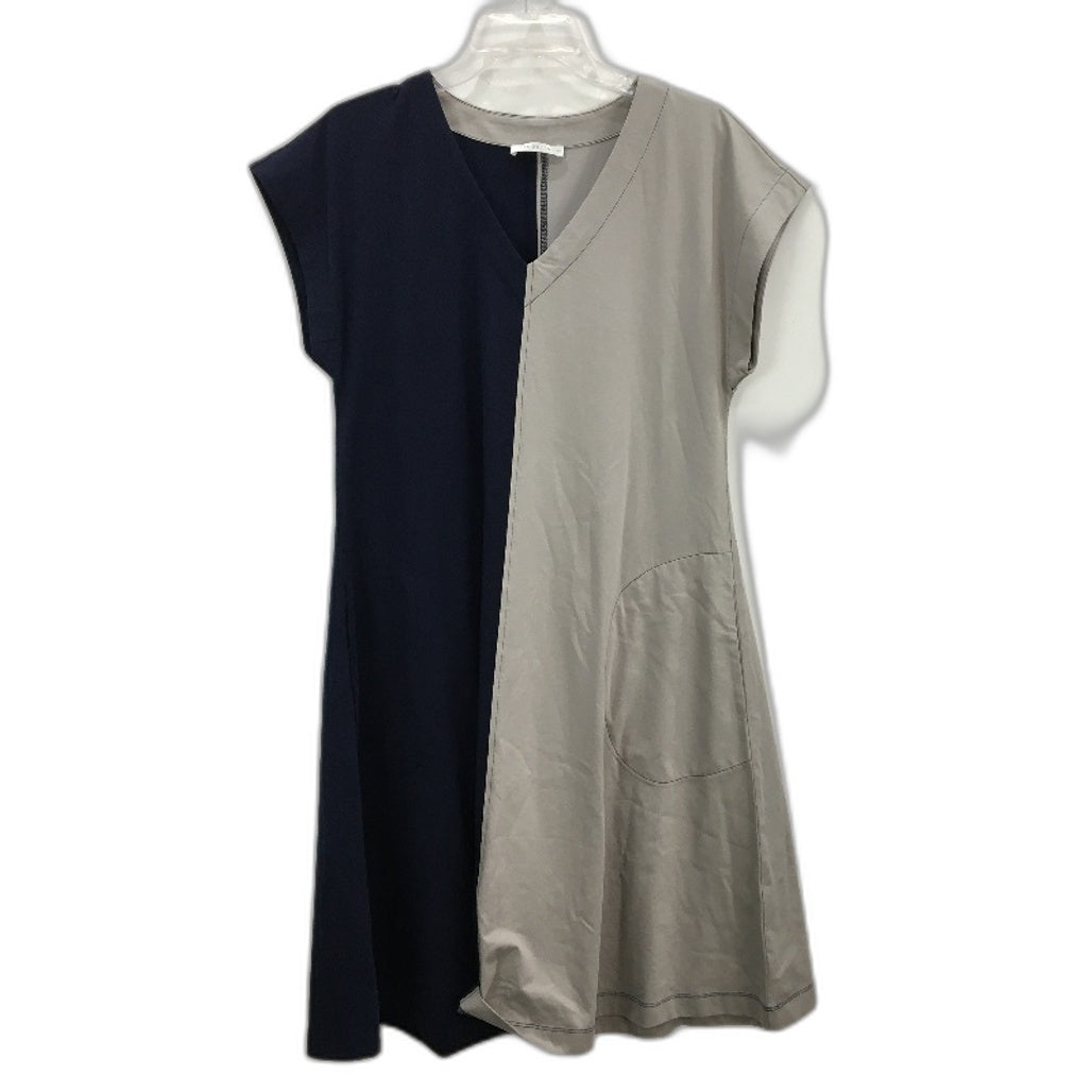 Regatta Myer Navy & Latte Jersey Stretch Dress With Pockets Ladies Size 10 NEW