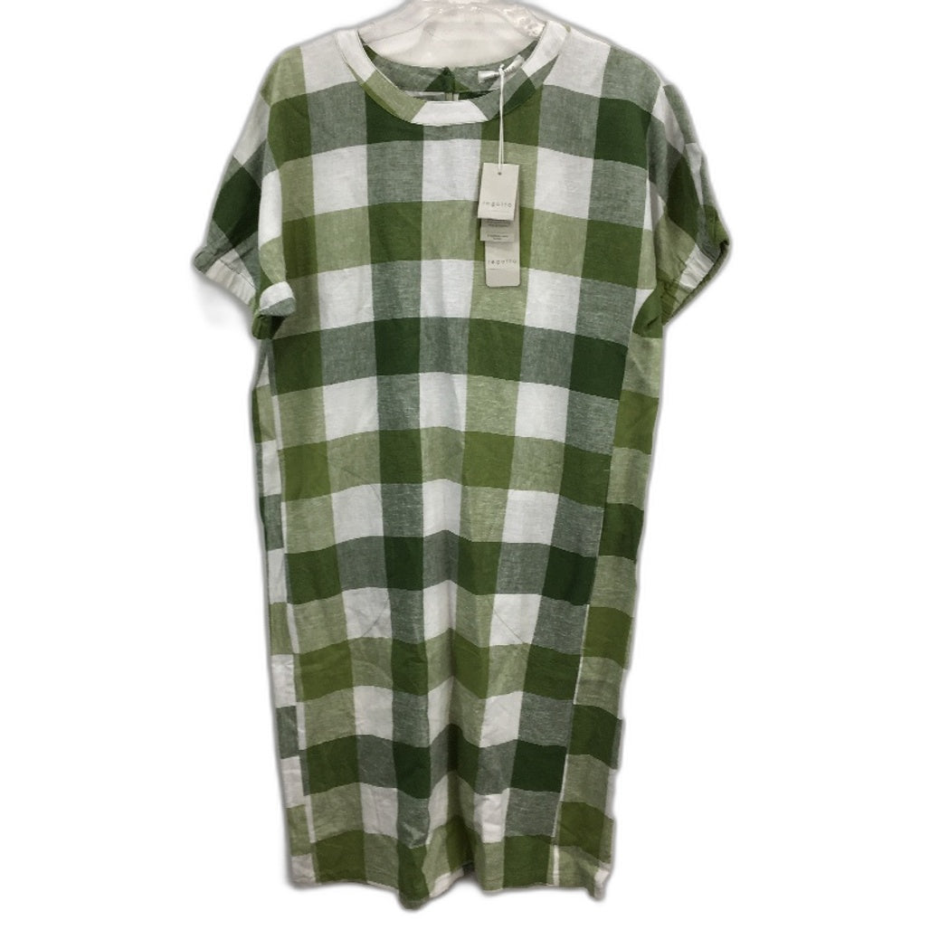 Regatta Myer European Linen Blend Green Check Pocket Dress Ladies Size 10 NEW