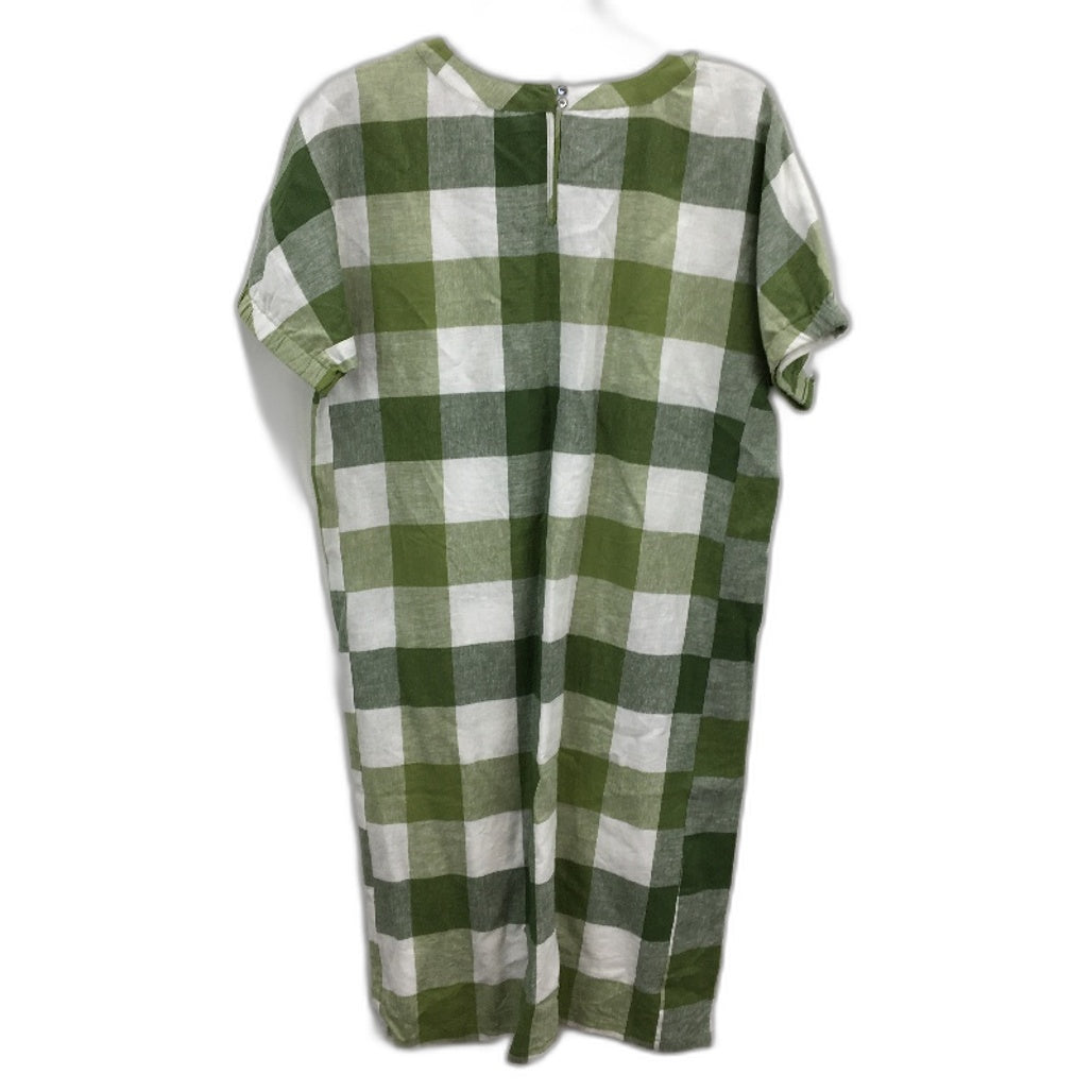 Regatta Myer European Linen Blend Green Check Pocket Dress Ladies Size 10 NEW