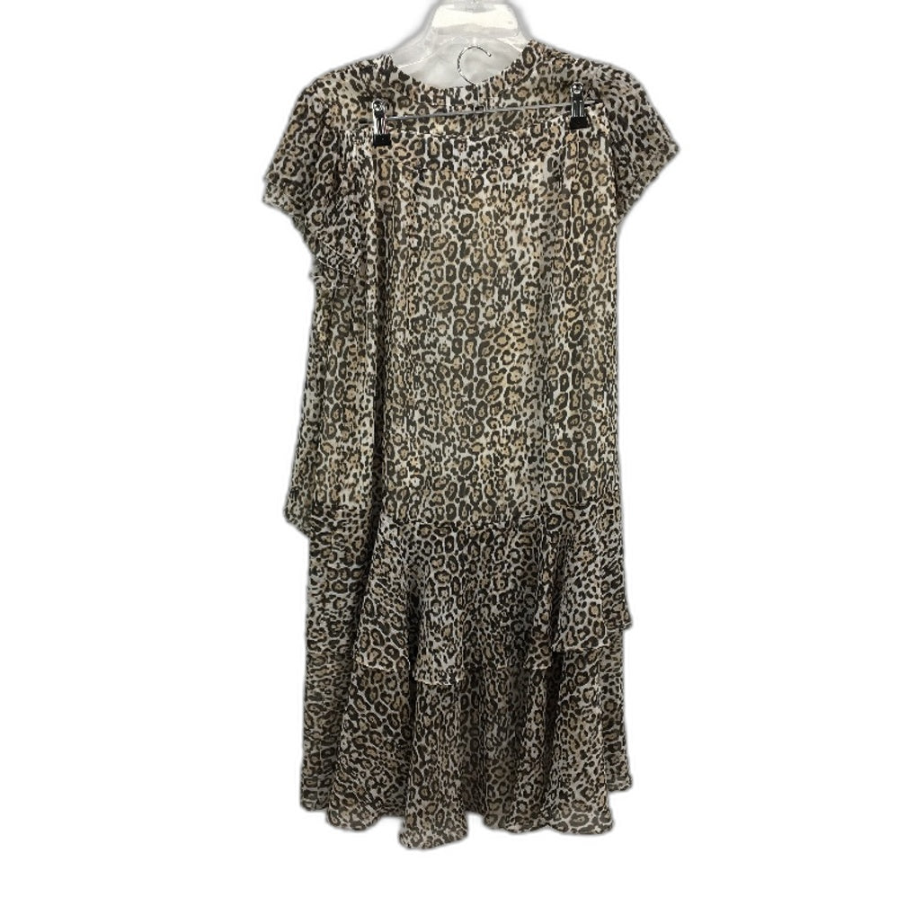 Tokito Myer Animal Print Ruffle Skirt & Top Matching Set Ladies Size 8 NEW